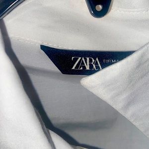 Zara Gathered Shoulder Sleeveless Maxi Button Down Dress or Top